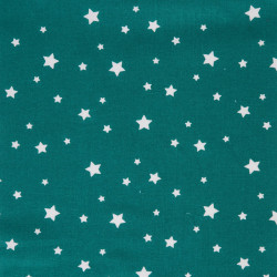 Printed Cotton ZETOILE Teal / White